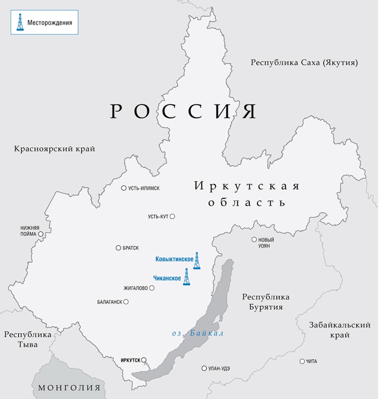 arrangement of gas fields in the irkutsk region