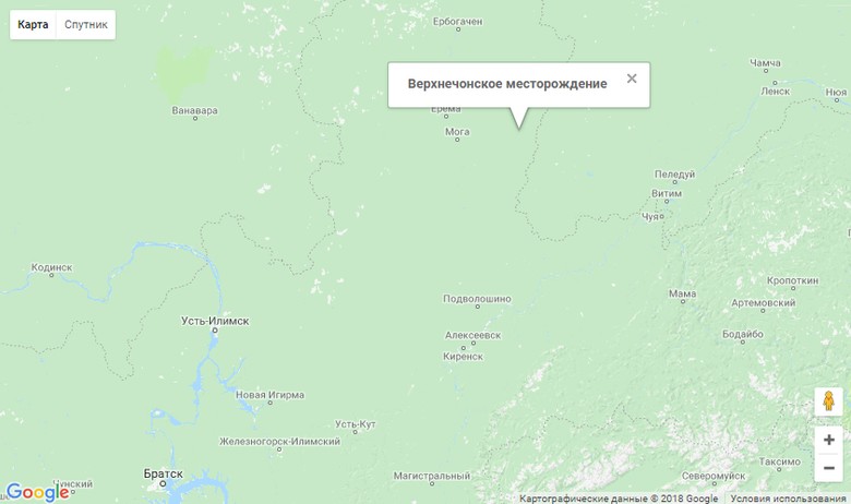 Иркутская месторождение карта