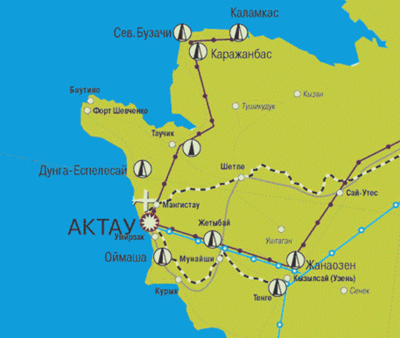 Карта мангистауской области