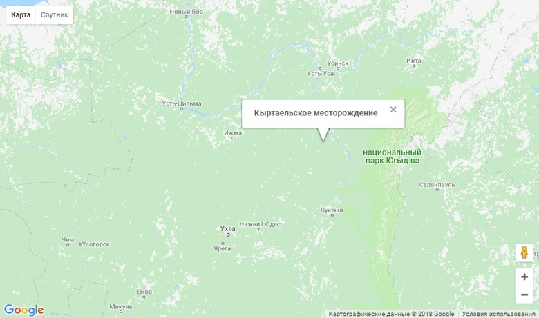 Кыртаельское карта