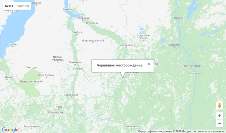 Черничное карта