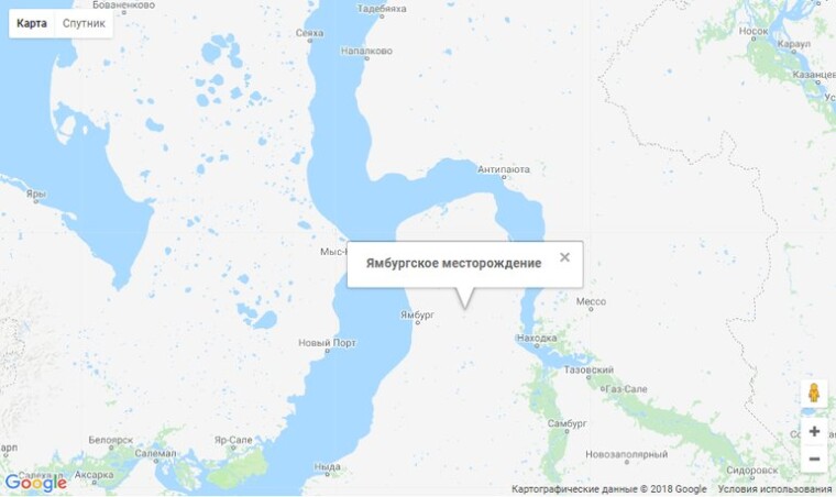 ямбургское карта