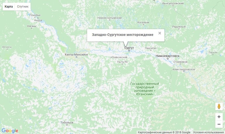 Западно-сургутское карта